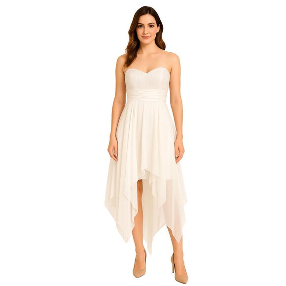🤍 B. Darling White Strapless High-Low Dress – Size 3/4 Junior – NWOT - Picture 1 of 5